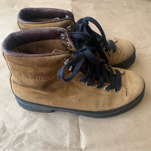 Vintage LL Bean Hiking Boots 5.5 womens D466 Suede Thinsulate - Picture 10 of 11
